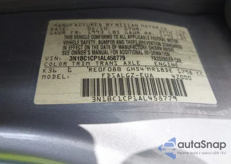 2010 Nissan Versa 1.8Sl from USA, damaged, VIN 3N1BC1CP1AL458779